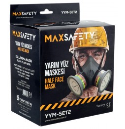 Max Safety YYM-SET2 YARIM YÜZ MASKESİ SETİ YYM - 100+YYF - 110+YYF - 120