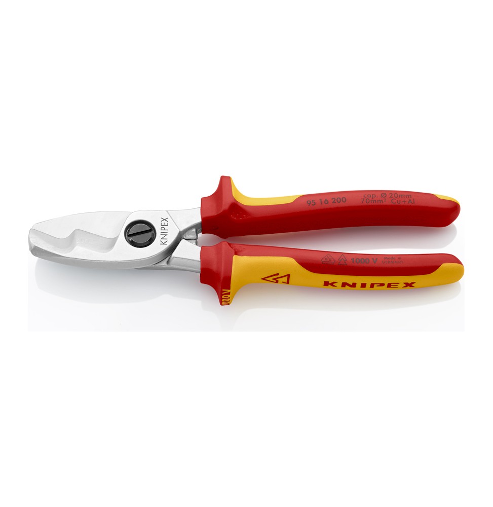 Knipex 9516200 ÇİFT BIÇAKLI VDE KABLO MAKASI 200 mm