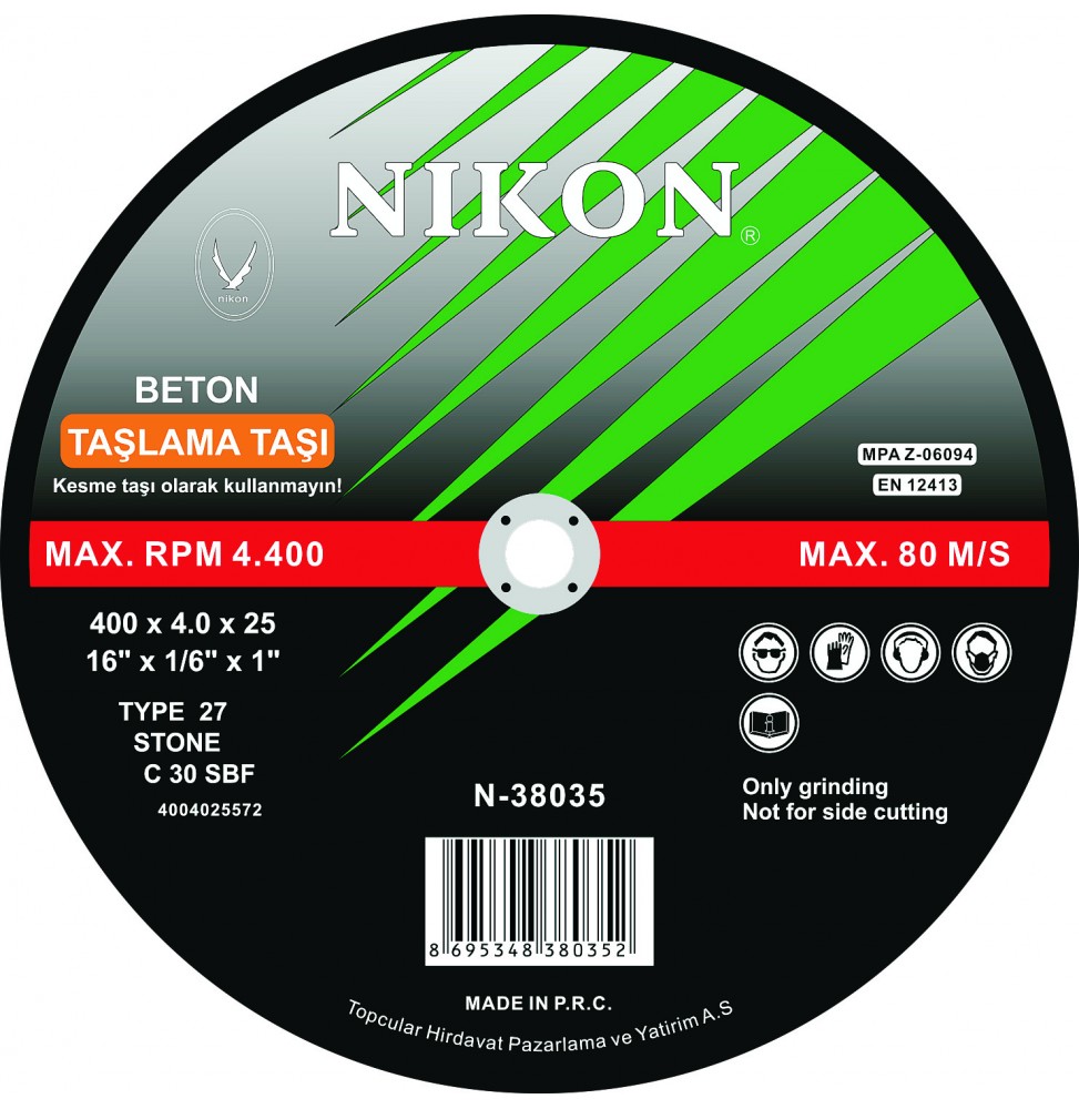 Nikon N38035 BETON FLEX TAŞLAMA TAŞI 400x4.0x25 mm