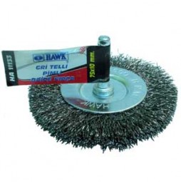 Hawk HA11129 GRİ TELLİ PİMLİ DAİRE FIRÇA 50x6 mm