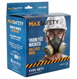 Max Safety YYM-SET1 YARIM YÜZ MASKESİ SETİ YYM - 100+YYF - 110