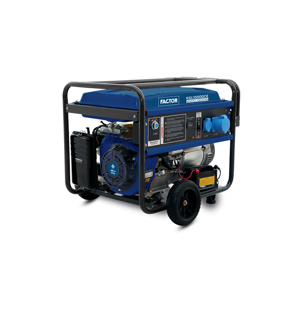 Factor KGL10000CE 9.4 KVA BENZİNLİ iPLİ -MARŞLI MONOFAZ  JENERATÖR