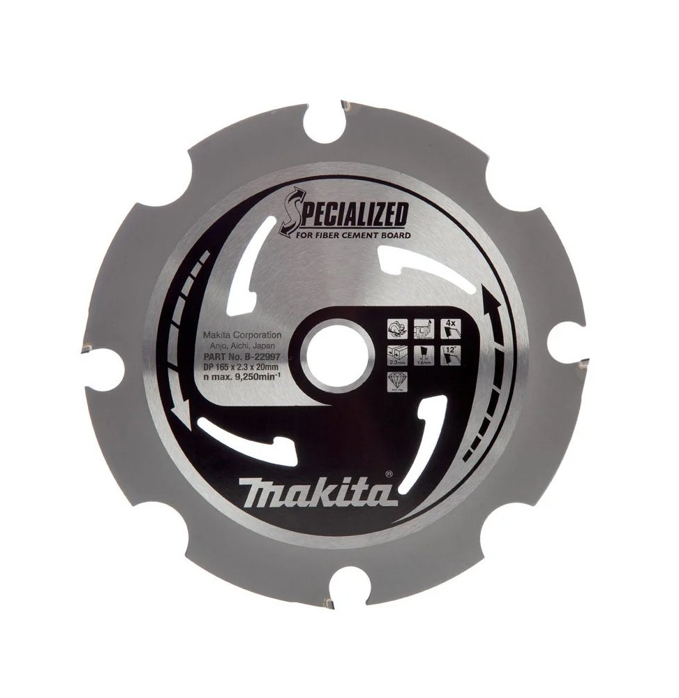 FİBERCEMENT KESİM DAİRE TESTERE 165x4 DİŞ Makita B-22997