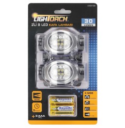 Lightorch LT03100 8 LEDLİ KAFA LAMBASI 2 Lİ SET