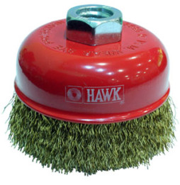 SARI DALGALI TELLİ M14 VİDALI DAİRE FIRÇA 125 mm Hawk HA10118