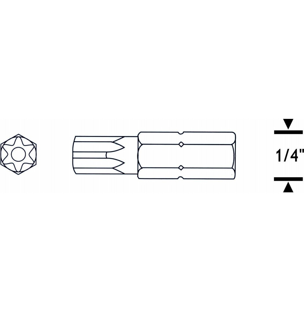 DELİKLİ TORX BİTS UÇ T7 25mm Proscr SCR03201