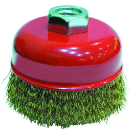 SARI DALGALI TELLİ M14 VİDALI ÇANAK FIRÇA 125 mm Partner PT02035