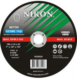 Nikon N38020 BETON FLEX KESME TAŞI 180x3.0x22 mm