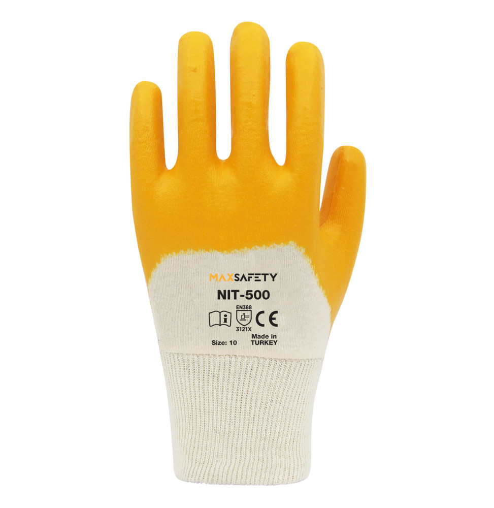 Max Safety NIT-500-10 NİTRİL KAPLI ELDİVEN NO: 9 - 10