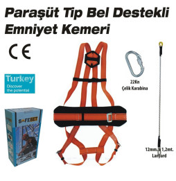 Safeset SFP-1 PARAŞÜT TİP BEL DESTEKLİ EMNİYET KEMERİ SETİ
